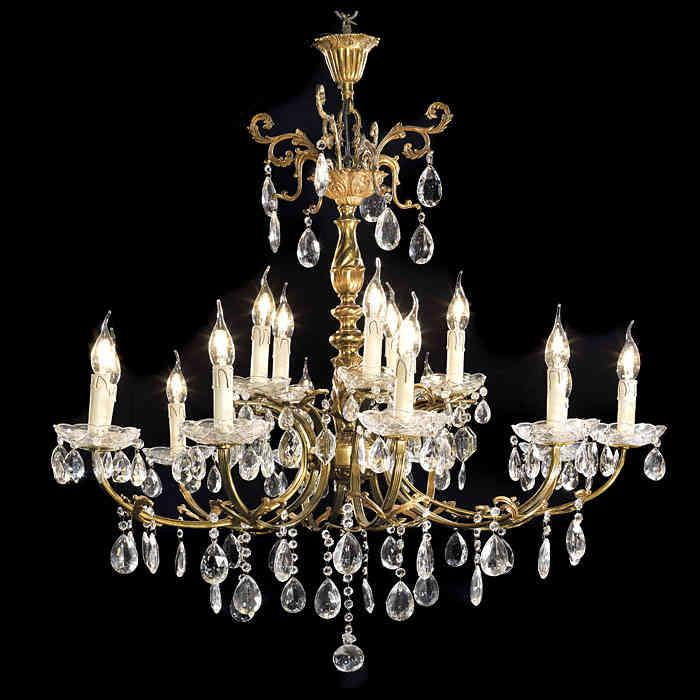 A 20th century cut glass large ten light chandleier 