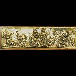 A Large Brass Bachanalian Themed Panel
