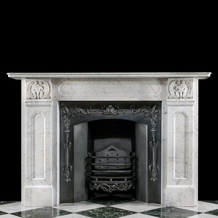 A Regency Fireplace in Veined Carrara Marble