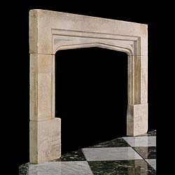 English Gothic Style Antique Stone Fireplace