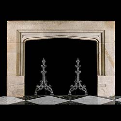 English Gothic Style Antique Stone Fireplace