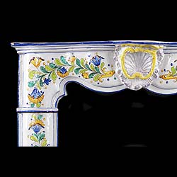 Antique hand-painted Ceramic Italian Rococo manner Fireplace
