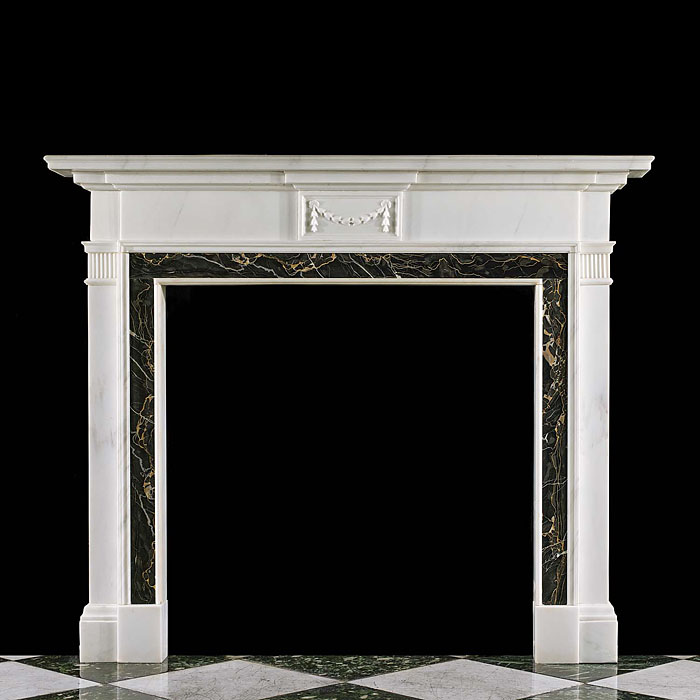 A Statuary & Portoro Marble Fire Surround