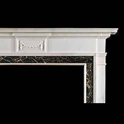 A Statuary & Portoro Marble Fire Surround