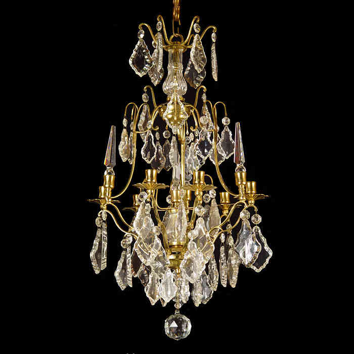 A 20th Century Five Light Crystal Chandelier