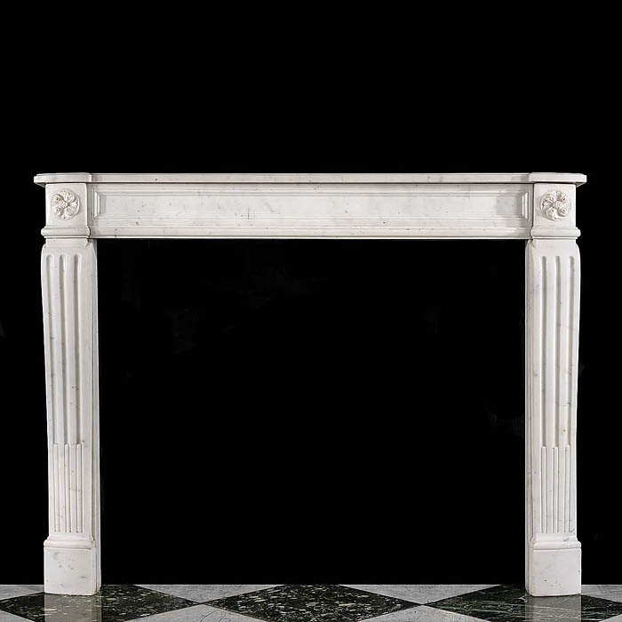 A French Louis XVI statuary marble antique fireplace surround