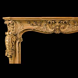 A very rare grand scale 18th century Louis XV style carved Limewood Rococo Chimneypiece


