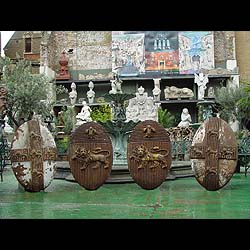 A Pair of Large Cast Iron Armorial Crests