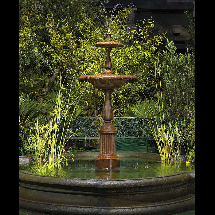 Cast Iron Baroque style Garden Fountain 
