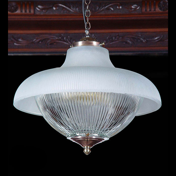 An Art Deco Fluted Glass Ceiling Light
