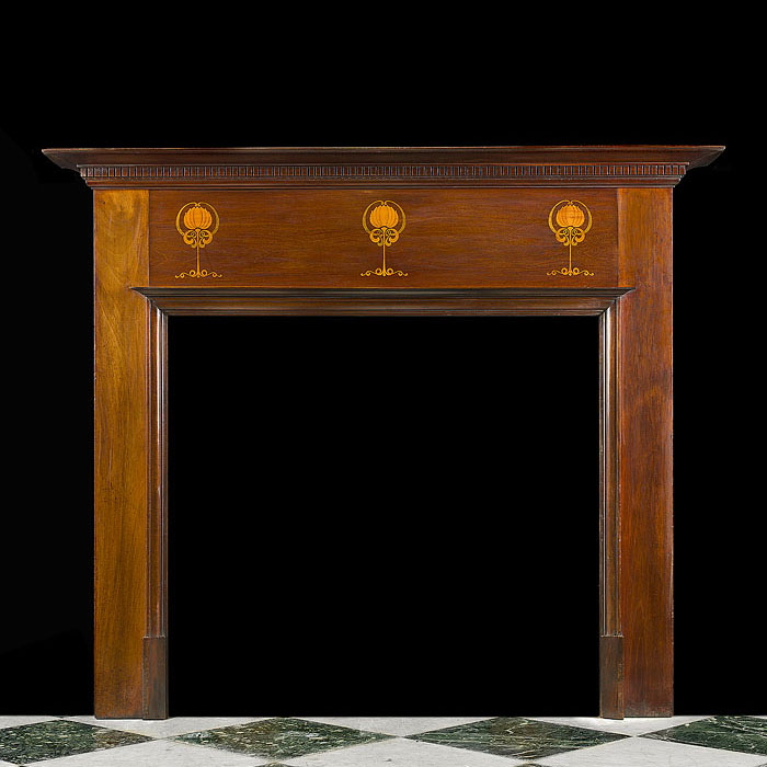 An Edwardian Inlaid Marquetry Fire Surround