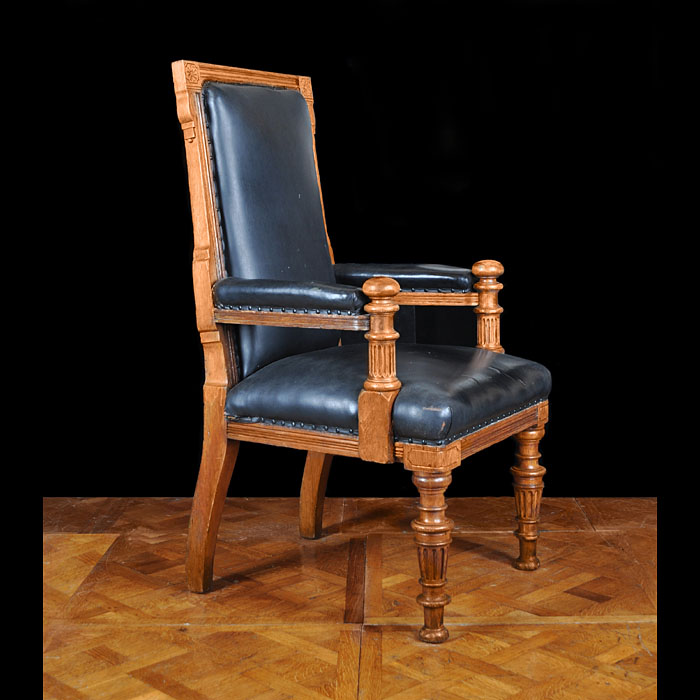 A Large Oak Victorian Magistrates Chair