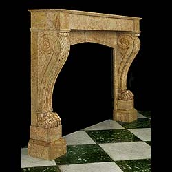 A Louis XVI Style Breccia Dorata Fireplace
