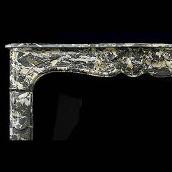 Antique Black Marble Rococo Louis XV French Chimneypiece
