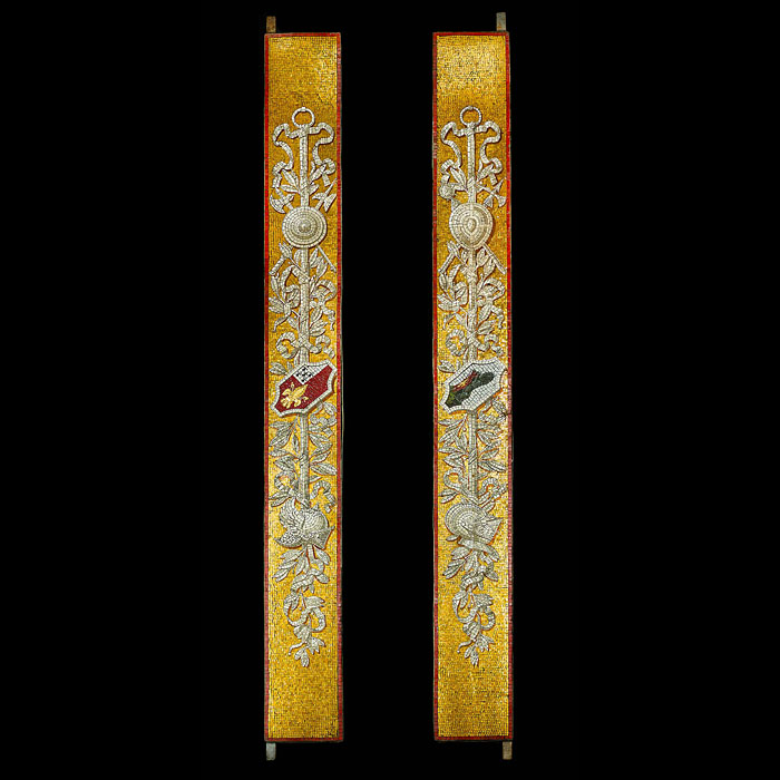 A Rare Pair of Glass Mosaic Pilasters 