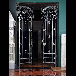 A pair of antique Art Nouveau wrought iron gates