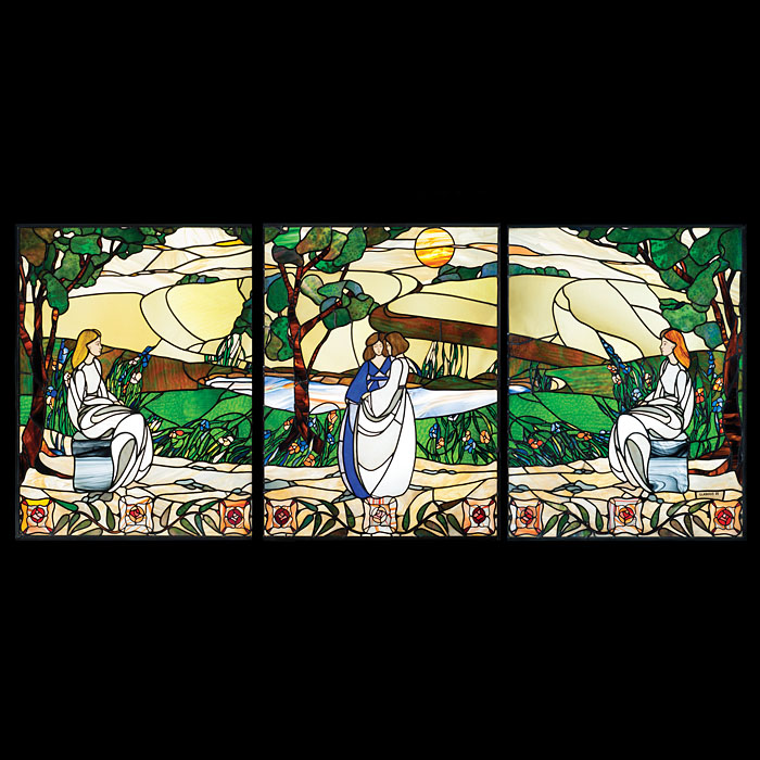 An Art Nouveau Style Stained Glass Window