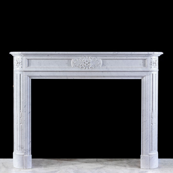 Louis XVI Carrara Marble Fireplace Surround 