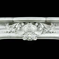 A very fine antique Rococo style Carrara white marble fireplace surround 