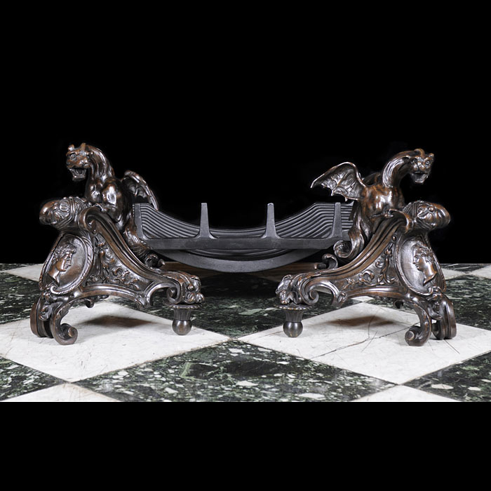 Bronze Louis XV Style Dragon Chenets