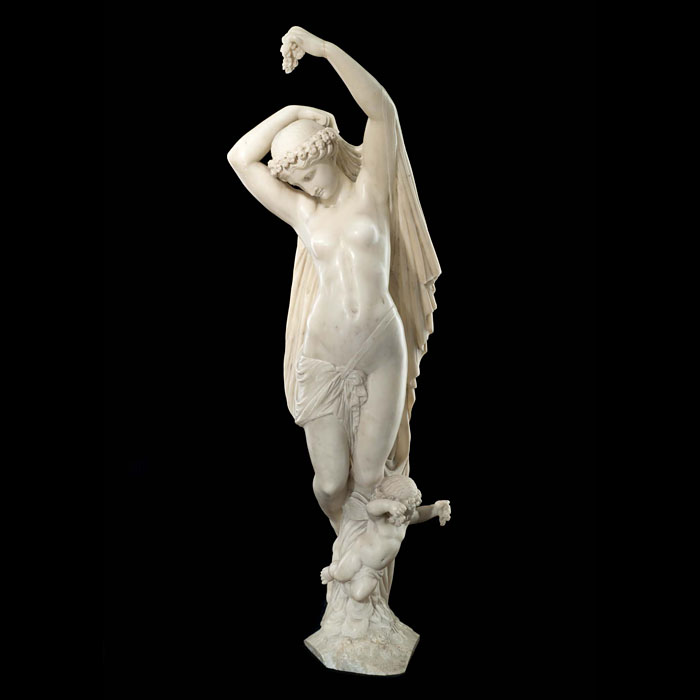 A fine antique alabaster figural group