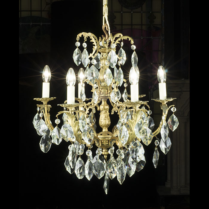 A Neoclassical Style Cut Glass Chandelier 