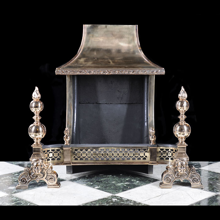 A Baroque Style Hooded Victorian Fire Grate