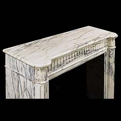 A Louis XVI Arabascato Marble Fireplace