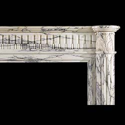 A Louis XVI Arabascato Marble Fireplace