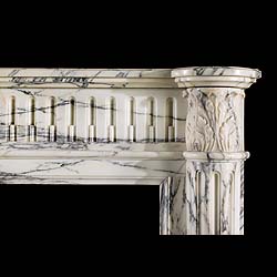 A Louis XVI Arabascato Marble Fireplace