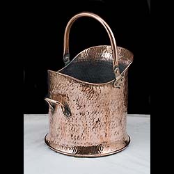 A Small Copper 1920s Coal Scuttle