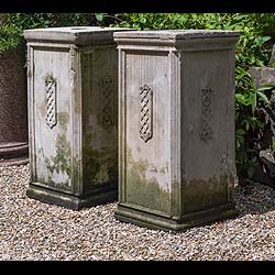 A Pair of Composition Stone Garden Plinths