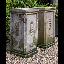 A Pair of Composition Stone Garden Plinths