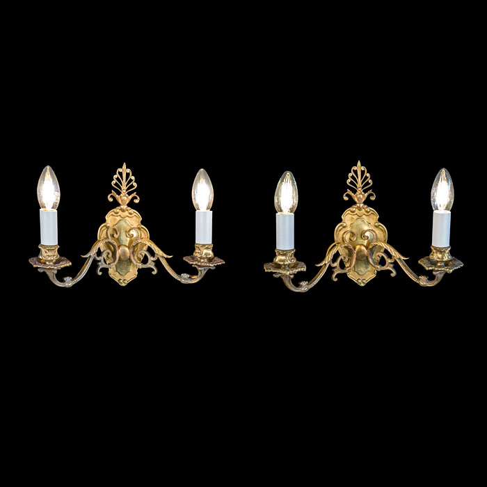 Pair of Gilt Brass Regency Wall Lights  