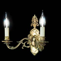 A Pair of Regency Style Brass Wall Lights