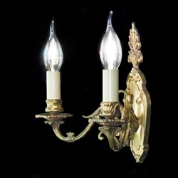 A Pair of Regency Style Brass Wall Lights