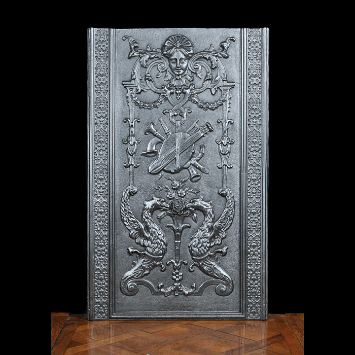 A Cast Iron Antique Fireback Panel