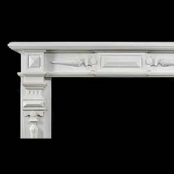 A Large Jacobean style Antique Marble Fireplace Surround