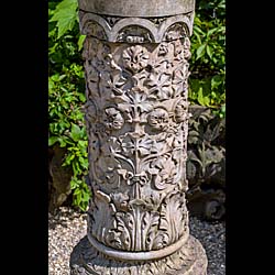  A pair of Pineapple topped antique terracotta pillars  