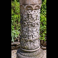  A pair of Pineapple topped antique terracotta pillars  