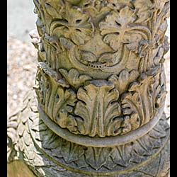  A pair of Pineapple topped antique terracotta pillars  