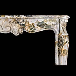 A Breccia di Seravezza Marble Antique Louis XV Fireplace Surround