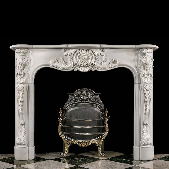 An Antique Louis XV style Statuary Marble Fireplace Mantel 