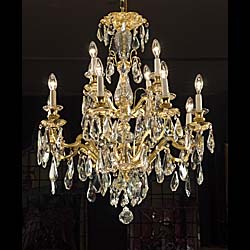 A Cut Crystal & Bronze Chandelier