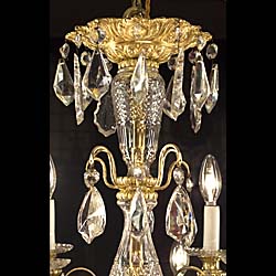 A Cut Crystal & Bronze Chandelier