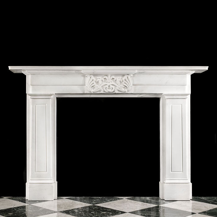 A Greek Revival Statuary Marble Fireplace