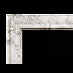 A large Antique Baroque style Bolection Carrara Marble Fireplace Surround