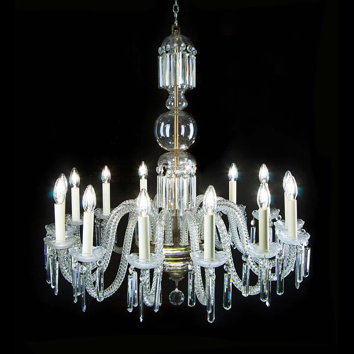 A 20th century cut glass chandelier 