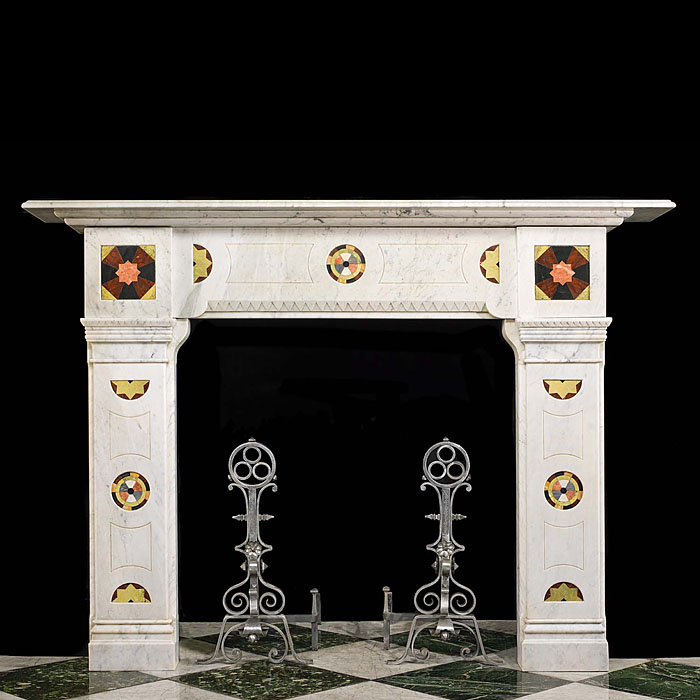 An Antique Arts & Crafts Specimen Marble Chimneypiece Mantel