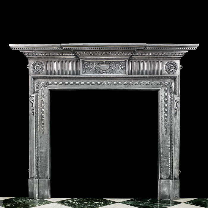 A Georgian Style Cast Iron Fireplace Mantel